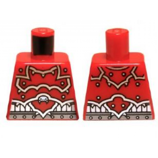 Torso Ninjago Red Armor and Silver Belt Pattern