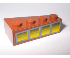 Wedge 4 x 2 Left with 4 Yellow Windows Pattern (Sticker) - Set 10144