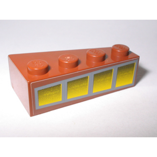 Wedge 4 x 2 Left with 4 Yellow Windows Pattern (Sticker) - Set 10144