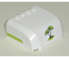 Windscreen 5 x 6 x 2 Curved Top Canopy with 4 Studs with Lime Line on Both Sides and Palm Tree on Front Pattern (Stickers) - Set 7639