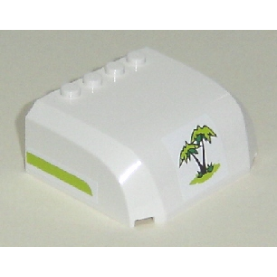 Windscreen 5 x 6 x 2 Curved Top Canopy with 4 Studs with Lime Line on Both Sides and Palm Tree on Front Pattern (Stickers) - Set 7639