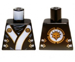 Torso Ninjago Robe with White and Gold Sash Pattern