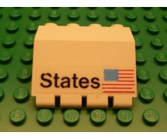 Panel 2 x 4 x 3 1/3 with Hinge with 'States' and USA Flag Pattern (Sticker) - Set 1682