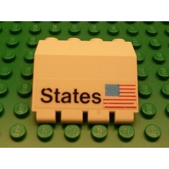 Panel 2 x 4 x 3 1/3 with Hinge with 'States' and USA Flag Pattern (Sticker) - Set 1682