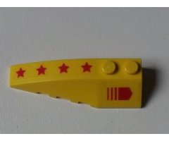 Wedge 6 x 2 Left with Red Arrow and 4 Red Stars Pattern (Stickers) - Set 7712