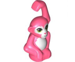Monkey / Orangutan, Friends, Baby with Lime Eyes, Coral Nose and White Face and Stomach Pattern