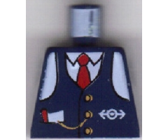 Torso Train Logo, Blue Vest w/ Tie, Watch Fob Pattern (Conductor Charlie)
