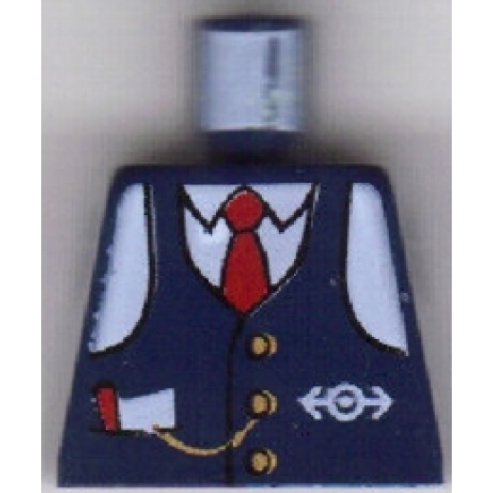 Torso Train Logo, Blue Vest w/ Tie, Watch Fob Pattern (Conductor Charlie)