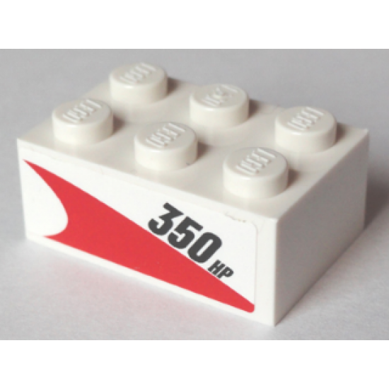 Brick 2 x 3 with '350 HP' Pattern Model Right Side (Sticker) - Set 60005