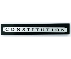 Tile 1 x 6 with 'CONSTITUTION' in White Plaque Pattern (Sticker) - Set 79111