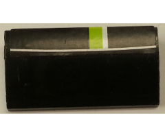 Slope, Curved 2 x 4 x 2/3 without Bottom Tubes with Lime and White Stripe on Black Background Pattern Model Front (Sticker) - Set 8154