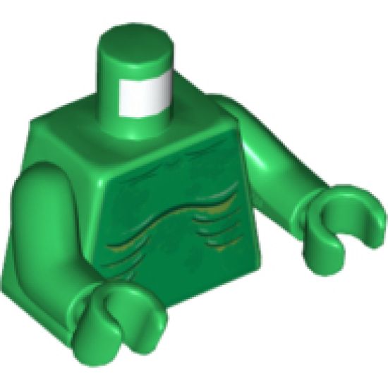 Torso Alien with Skeletal Spine and Ribs Pattern / Green Arms / Green Hands