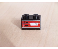 Brick 1 x 2 with Taillight Left Pattern (Sticker) - Set 8280