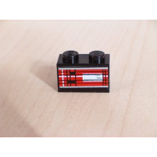 Brick 1 x 2 with Taillight Left Pattern (Sticker) - Set 8280