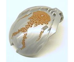 Bionicle Bohrok Windscreen 4 x 5 x 7 with Brown Scales and Pahrak-Kal Logo Pattern