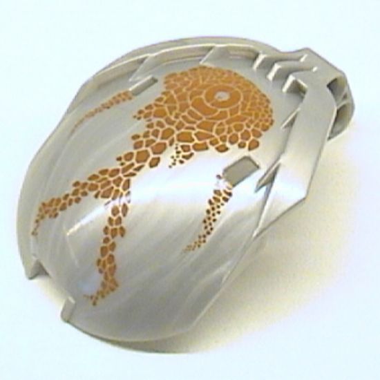 Bionicle Bohrok Windscreen 4 x 5 x 7 with Brown Scales and Pahrak-Kal Logo Pattern