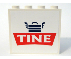 Panel 1 x 4 x 3 - Hollow Studs with Tine Logo Pattern (Sticker) - Set 1029