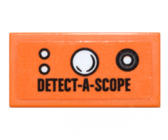 Tile 1 x 2 with Round Buttons and 'DETECT-A-SCOPE' Pattern (Sticker) - Set 76052