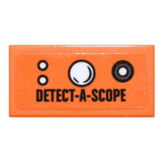 Tile 1 x 2 with Round Buttons and 'DETECT-A-SCOPE' Pattern (Sticker) - Set 76052