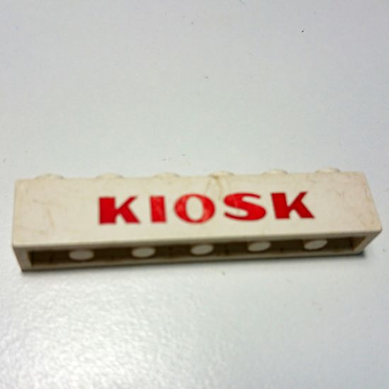 Brick 1 x 6 with Red 'KIOSK' Bold Pattern