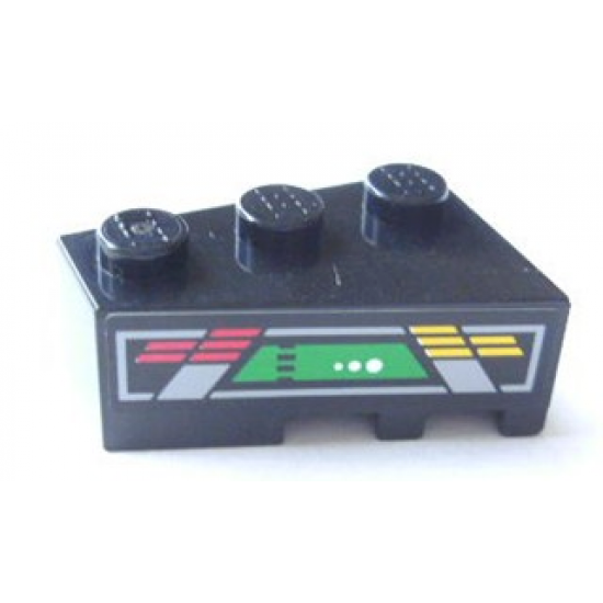 Wedge 3 x 2 Left with Red, Yellow and Green Console Display Pattern (Sticker) - Set 8479