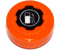 Tile, Round 1 x 1 with Filler Cap with Gas/Fuel Pump Pattern (Sticker) - Set 42048