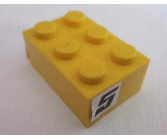 Brick 2 x 3 with '5' Pattern on both sides (Stickers) - Set 8681
