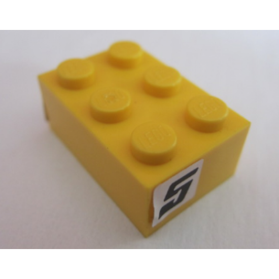 Brick 2 x 3 with '5' Pattern on both sides (Stickers) - Set 8681