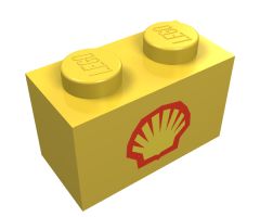 Brick 1 x 2 with Shell Logo I Small Pattern