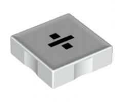 Duplo, Tile 2 x 2 with Black Division Sign (÷) Pattern