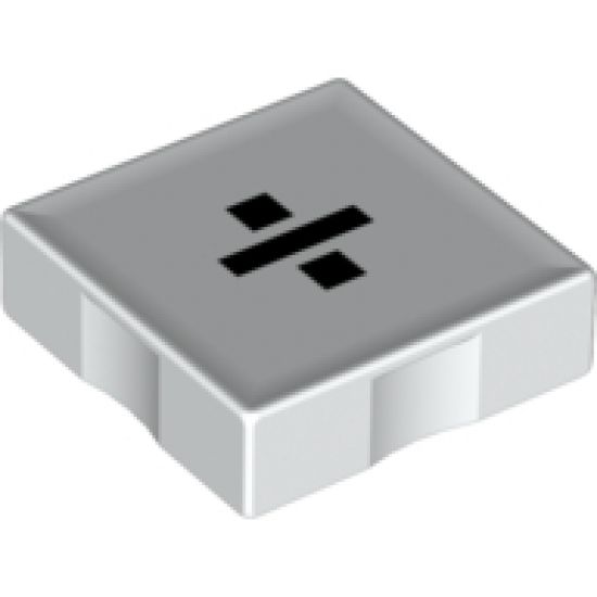 Duplo, Tile 2 x 2 with Black Division Sign (÷) Pattern