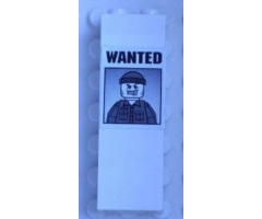 Brick 1 x 2 x 5 with 'WANTED' and Minifigure with Shirt with Pockets Pattern (Sticker) - Set 7035
