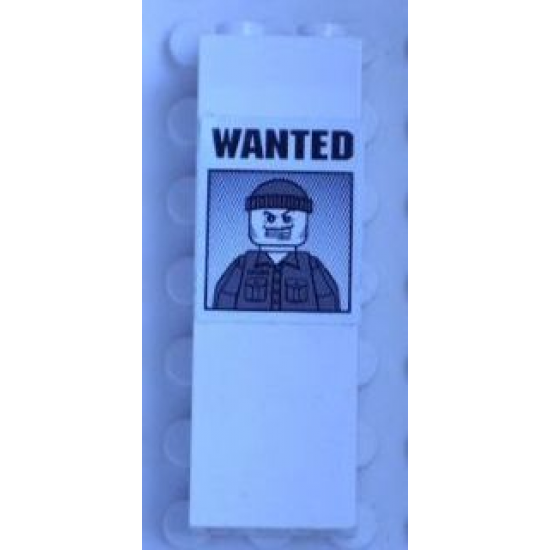Brick 1 x 2 x 5 with 'WANTED' and Minifigure with Shirt with Pockets Pattern (Sticker) - Set 7035