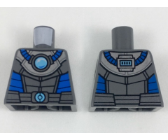Torso Armor with Medium Azure Round Crystal with Blue Tubes Pattern (Mr. Freeze)