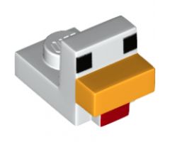 Animal, Body Part Creature Head Pixelated Chicken Head with Face Pattern (Minecraft Chicken)