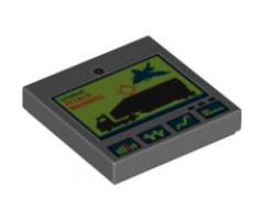 Tile 2 x 2 with Jet Attacking Truck and 'ATTACK WARNING' Screen Pattern