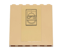 Panel 1 x 6 x 5 with SW Cloud City Black Lines and Semicircles Pattern (Sticker) - Set 75222