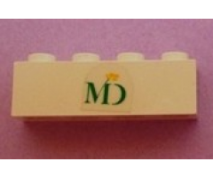 Brick 1 x 4 with MD Foods Logo Pattern (Sticker) - Set 1952