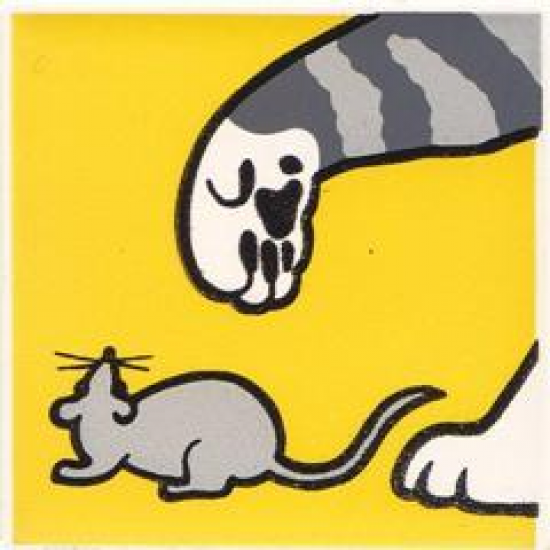 Duplo, Tile 2 x 2 x 1 with Cat Mosaic Picture 16 Pattern (Set 1014)