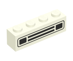 Brick 1 x 4 with Car Grille Black Pattern (Surface Print)