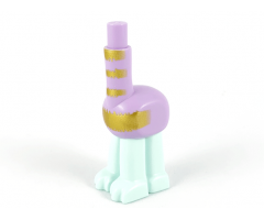 Lower Body Trolls Giraffe with Lavender Torso and Neck and Gold Stripes Pattern