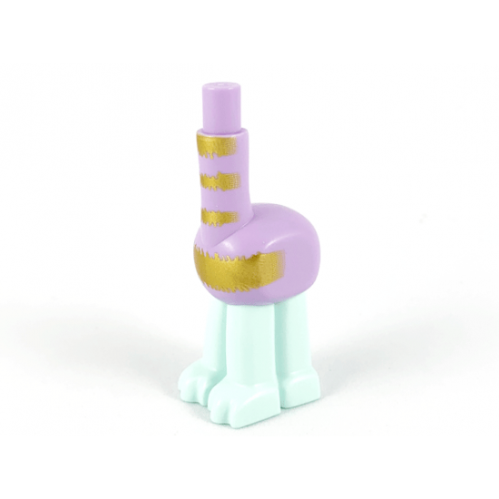 Lower Body Trolls Giraffe with Lavender Torso and Neck and Gold Stripes Pattern
