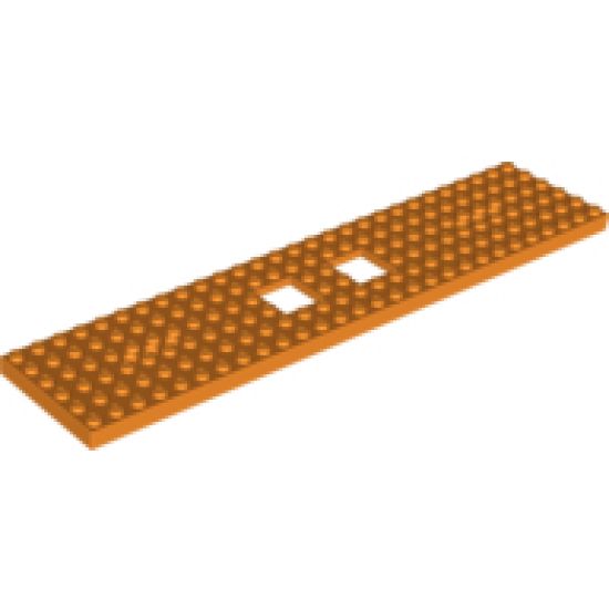 Train Base 6 x 28 with 2 Square Cutouts and 3 Round Holes Each End