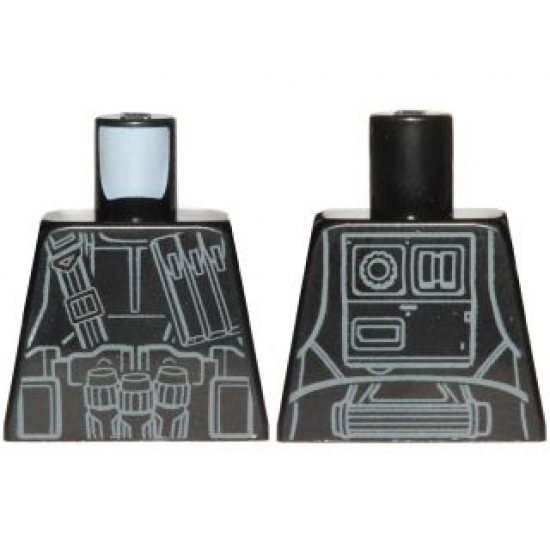 Torso SW Imperial Death Trooper Armor with Pocket Device and Diagonal Belt Pattern