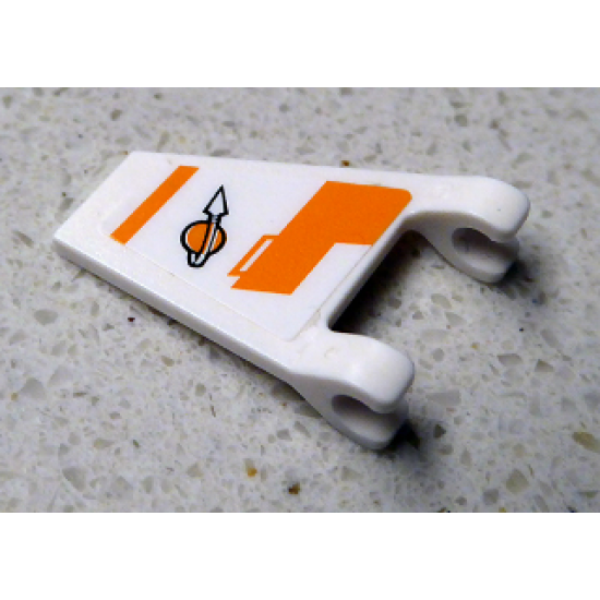 Flag 2 x 2 Trapezoid with Orange Lines and Modified Classic Space Logo Pattern Model Right Side (Sticker) - Set 7645