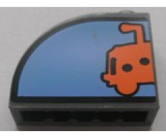 Slope, Curved 3 x 1 x 2 with Stud and Bikini Bottom Express Left Half Pattern (Sticker) - Set 3830