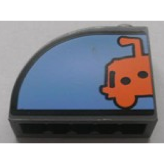 Slope, Curved 3 x 1 x 2 with Stud and Bikini Bottom Express Left Half Pattern (Sticker) - Set 3830