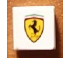 Tile 1 x 1 with Ferrari Logo Pattern (Sticker) - Set 8144