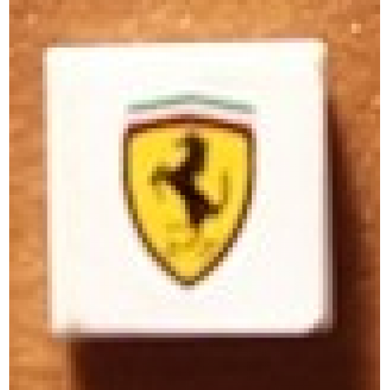Tile 1 x 1 with Ferrari Logo Pattern (Sticker) - Set 8144