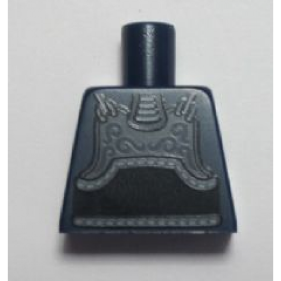 Torso Dark Bluish Gray Chest Armor and Black Belt Pattern (Kendo Fighter)